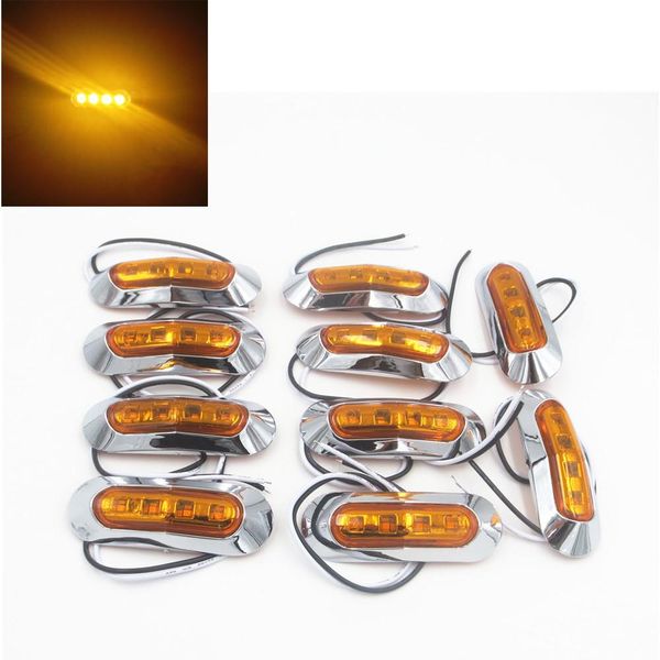 

10x amber 4 led side clearance marker light car truck tail trailer lamp 10-30v