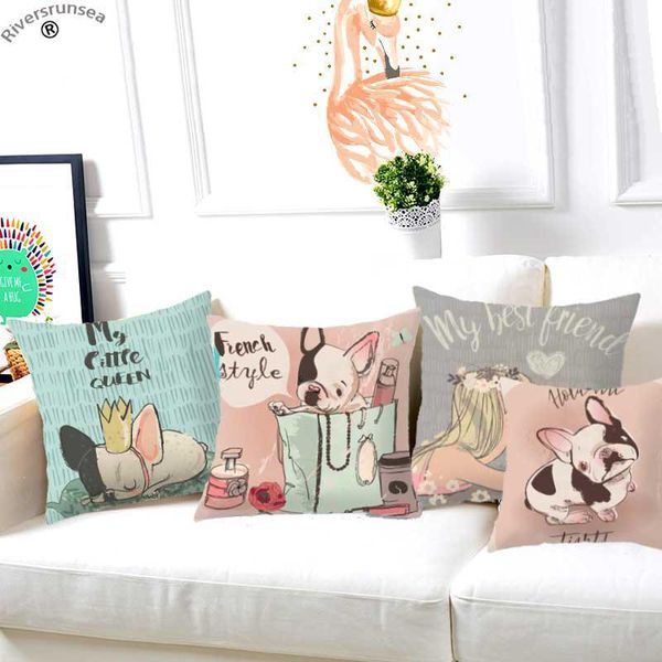 

french style little bulldog cushion cute animal puggy puppies pug dog decoration girls kids bedding pillow for children gift