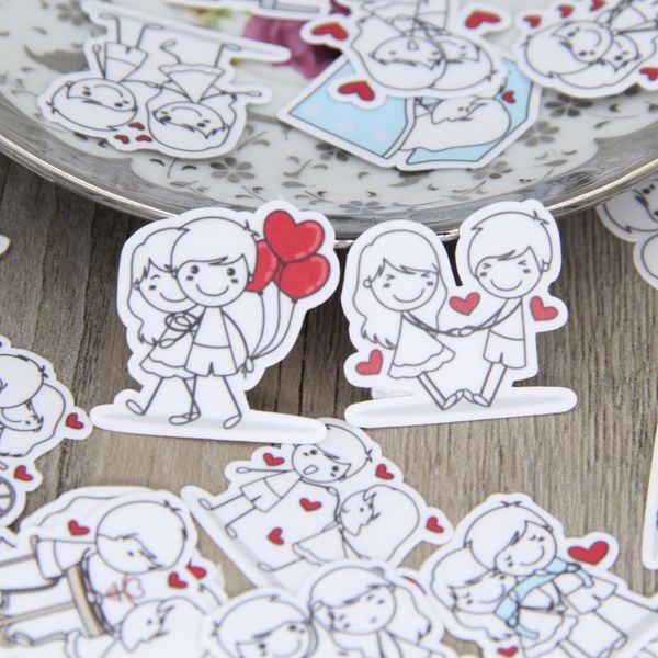 40 Pcs Couple Personagem Adesivo Expressi para Telefone Carro Etiqueta Decorativa Papelaria Scrapbooking DIY Diary Album Toy Sticker