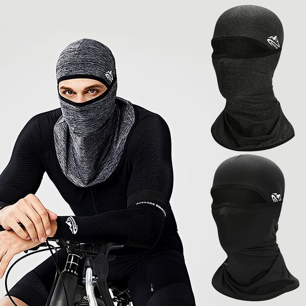 

summer cycling half face mask cooling ice silk neck gaiter summer uv protection sports fishing mask cover cycling face, Black