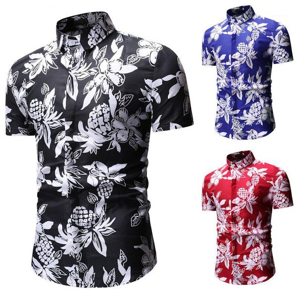 

casual short sleeve shirt male clothing mens 2020 luxury designer shirts summer men floral print, White;black