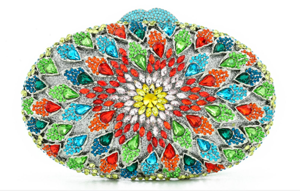 

xiyuan colorful crystal diamond gift bag rhinestone wedding party clutch purse evening bag female prom bridal crystal