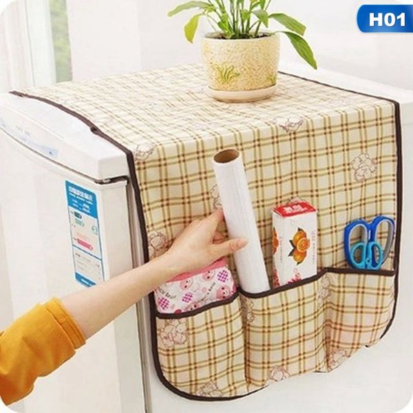 

geometric fridge dust cover washing machine cover towel storage bag nonwovens fabrics refrigerator organizer kitchen products