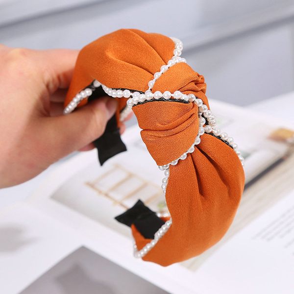 

атласная перл крест оголовье hairbands для леди диапазона спорт волос pearl головы bands синий последние волос стиль ungda, Black;brown