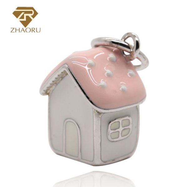 

zhaoru 925 sterling silver villa enamal pendant charm fit bracelet & bangle & necklace diy fine jewelry charm  stone