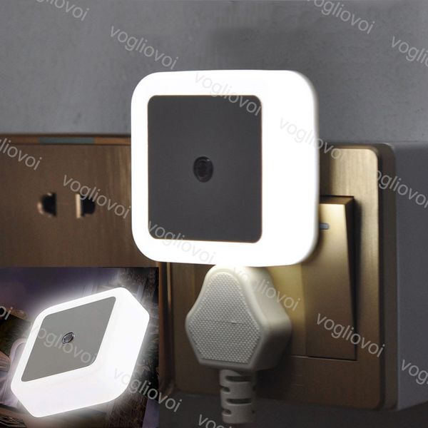 

night lights auto led light optical sensor control warm white luminary bedroom lamp us plug 100v-250v 0.5w pilot kid lamp eub