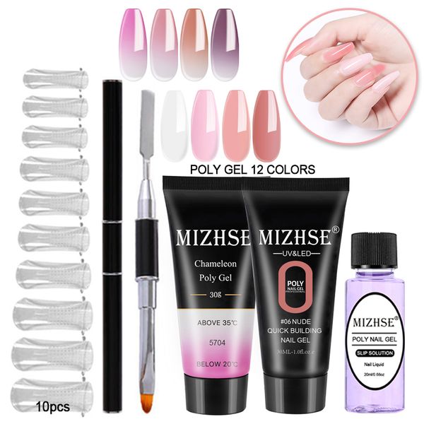 

mizhse gel polish set acrylic poly gel pink white clear crystal uv led builder jelly poly acrylic slip solutions