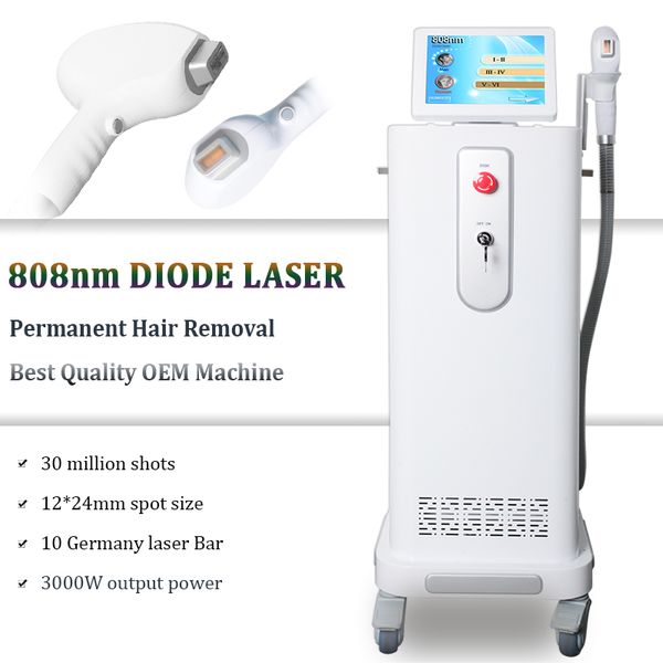 

painless treatment 3000w 808 diode laser hair removal 808nm laser machine deplilation ce approved, Black