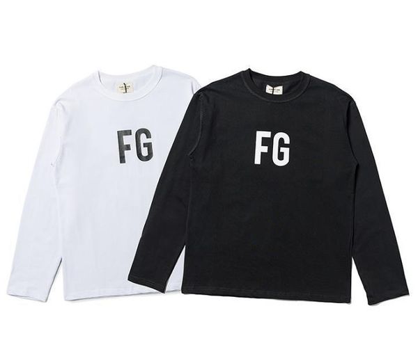 

mens long sleeve t shirts fg new round neck loose patch letter long-sleeved tee high street couple models, White;black