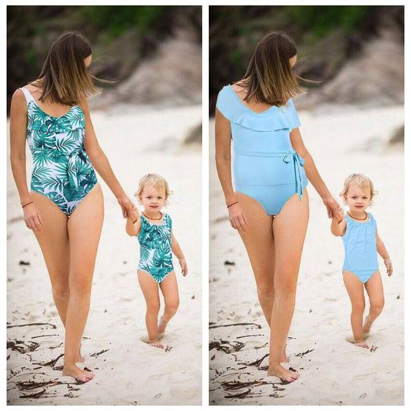 

family matching women kid baby girls bikini bathing suit swimwear print swimsuit