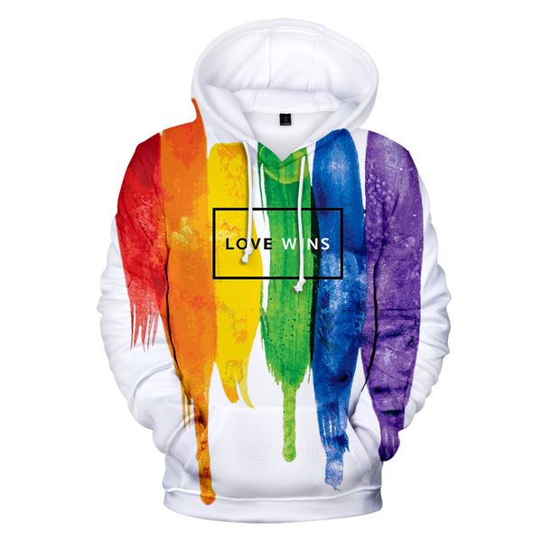 

lgbt lesbians gays bisexuals transgender rainbow printing hooded sweatshirt men/women casual hip hop harajuku hooded clothes, Black