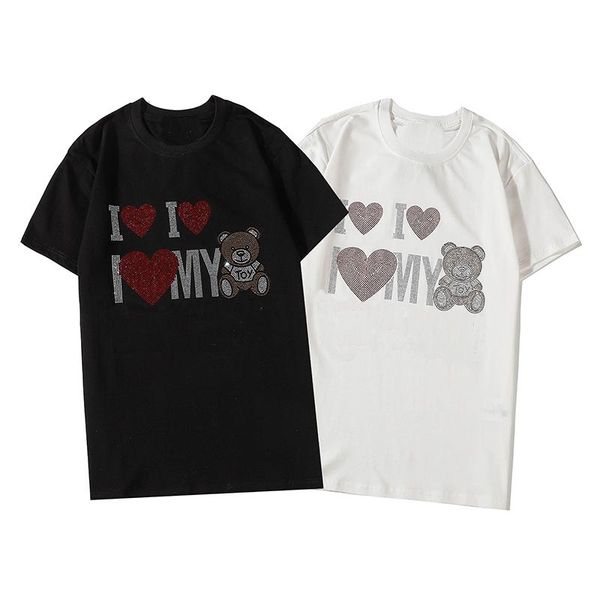 

оптовая дизайнерские мужские женские летние футболки модные футболки с буквенными животных ромба роскошные тис мужские с 2-х цветов s-2xl, White;black