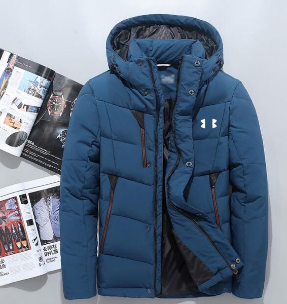 

winter cotton coat under brand armour down jacket brand mens down jacket outdoor windproof jacket thick velvet coat trend men warm coat new, Black