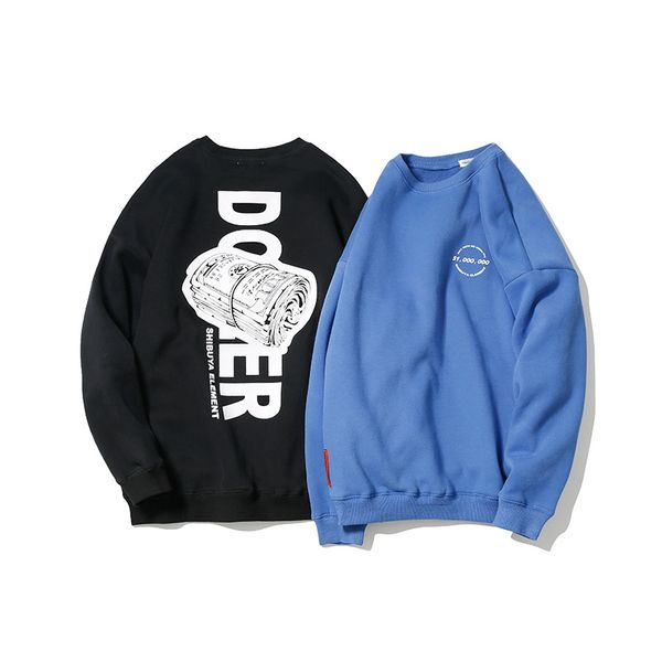 

men's hoodies & sweatshirts 2021 tide brand hip-hop pullover boys letter print loose oversize long-sleeve, Black