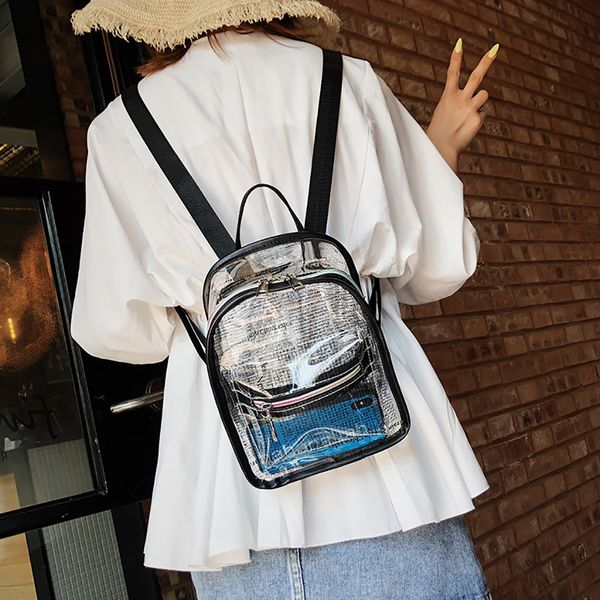 

ocardian bag new fashion 2019 women versatile transparent small flap soft backpack with zip student bag mochila dropship may21