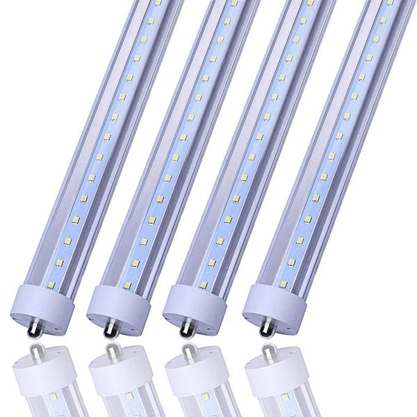 Lagerbestand in den USA: 8 Fuß LED-T8-Röhren, 5000 K, weiß, einpolig, FA8-LED-Röhren, Licht 45 W, 192 LEDs, hohe Lumen, AC100–305 V, 12er-Pack