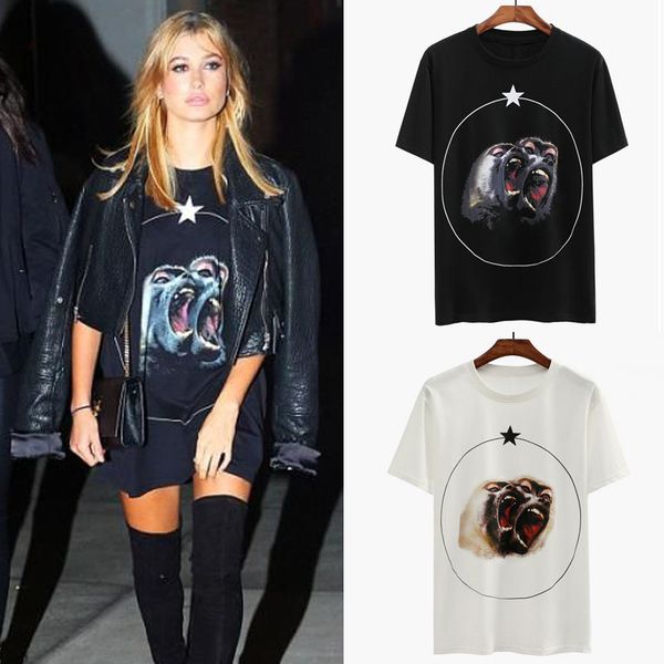 

Женщины Две Обезьяны Братья Печати Тройник С Короткими Рукавами Круглый Вырез То