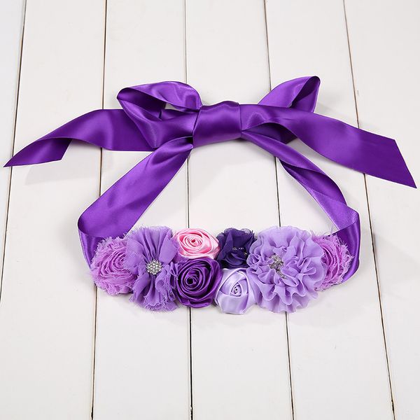 

exported to europe and the united states high-end handmade flower belt, pink, purple pgraphy waist, Black;brown