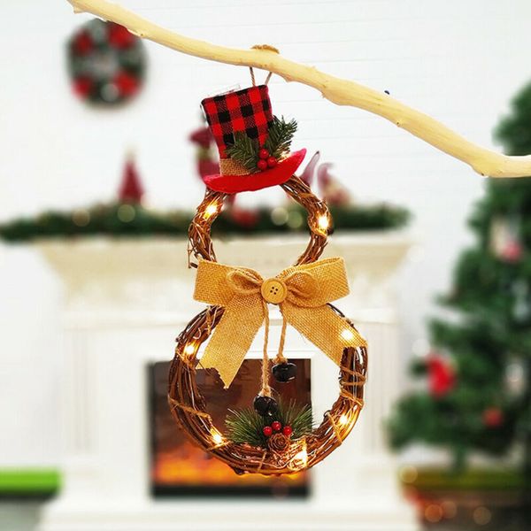 

christmas ornaments new year decorative pendant handmade christmas wreath hanging garland for xmas party decor 2 types