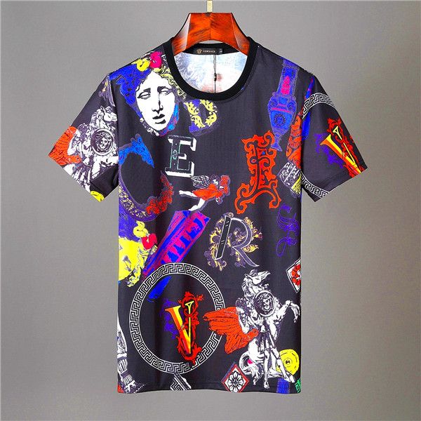 

2019 new fashion print phillip t-shirt casual men's t-shirt fashion brand t-shirt, White;black