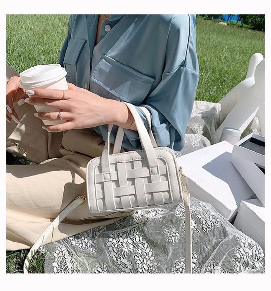 

summer new contrast color woven women's bag single shoulder ladies bag design fashion simple portable crossbody