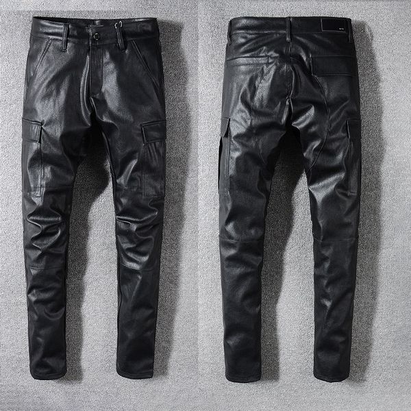 

mnes designer pants british rock style skinny pant fashion solid color womens pants gothic style motorcycle clothing sale, Blue