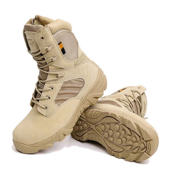 

men boots winter autumn special force tactical desert combat ankle boats army work shoes leather snow boots, Black