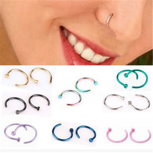 

misananryne fake septum medical titanium nose ring silver gold body clip hoop for women septum piercing clip jewelry gift 1pc, Slivery;golden