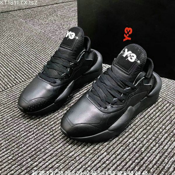 

men casual shoe y3 kaiwa chunky running shoes y-3 kaiwa chunky sports sneakers training casual shoes c13, Black