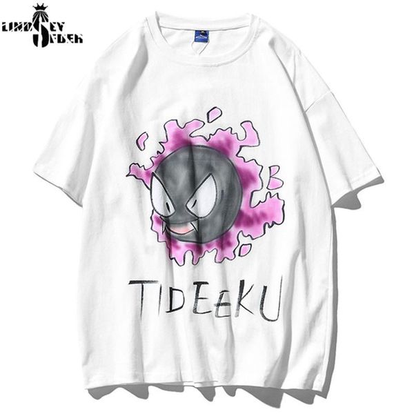 

men women harajuku cartoon print t shirts streetwear hip hop fashion casual short sleeve tees men summer tshirts, White;black