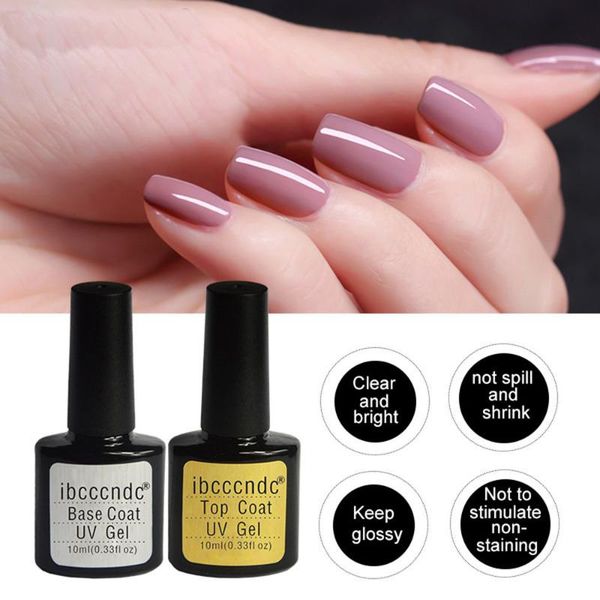 

nail gel 1pc long lasting uv coat + base polish primer art lacquer soak-off varnish fast dry, Red;pink