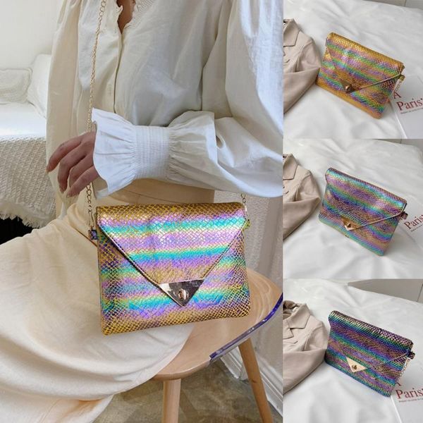 

38# fashion women color leisure messenger bag chain bag shoulder hand 2020 chain design hand female
