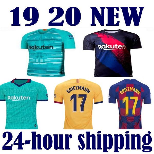 

2019 2020 new occer jer ey 1920 barca top football hirt cami eta kit black maillot