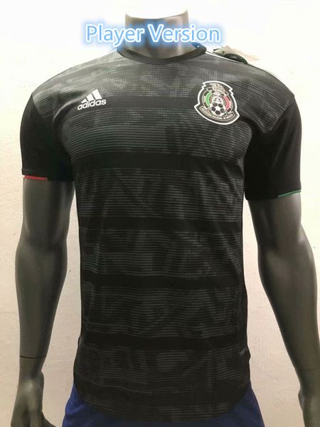 

player version 2019 copa amÃ©rica mexico home soccer jerseys 19/20 soccer game black shirt 2019 mexico football uniforms on sale, Black;yellow
