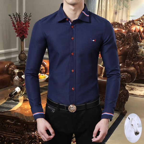 

men's casual shirt logistics new men's luxury long-sleeved shirt european and american brand fashion trend shirt clothing-0122, White;black