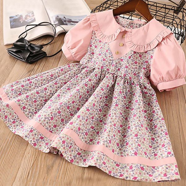 

sodawn 2020 spring new children clohting brand neck lace bow design lace fashion princess dress baby girls dress girls clothes y200623, Red;yellow
