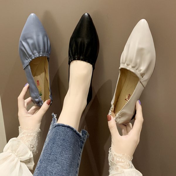 

soft pointed toe shoes woman 2019 all-match designer women autumn elegant casual female sneakers shallow mouth, Black