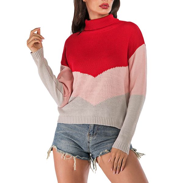 

muqgew simple long type warm sweater women ladies casualÂ soft long sleeve stand collar slim-fit pullovers blouse sweater, White;black