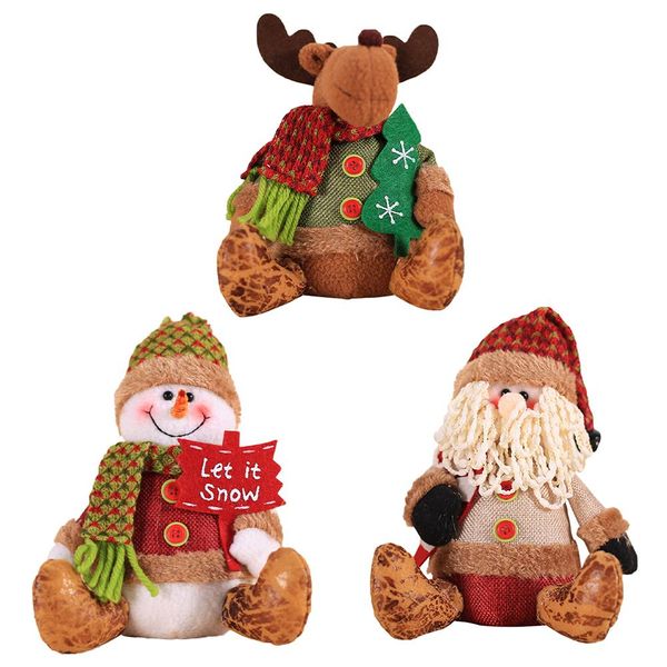 

christmas plush doll decorations shopping mall window deskdecoration doll innovative santa claus elk sitting posture