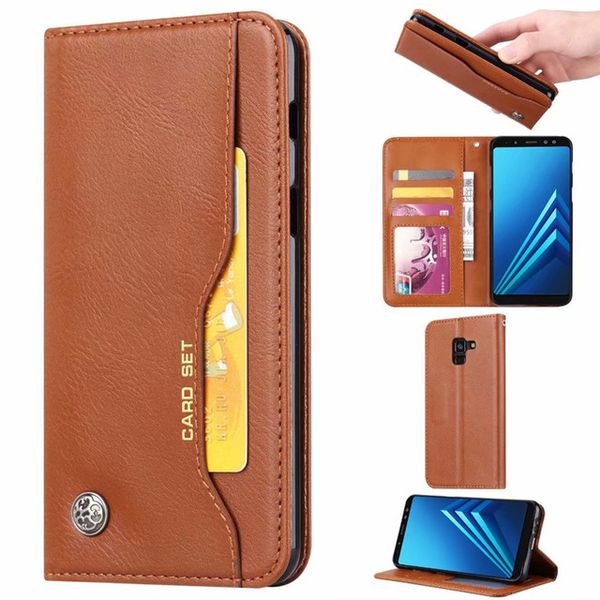 

luxury wallet with card slot flip cover leather case for samsung j6 prime ( j6 plus