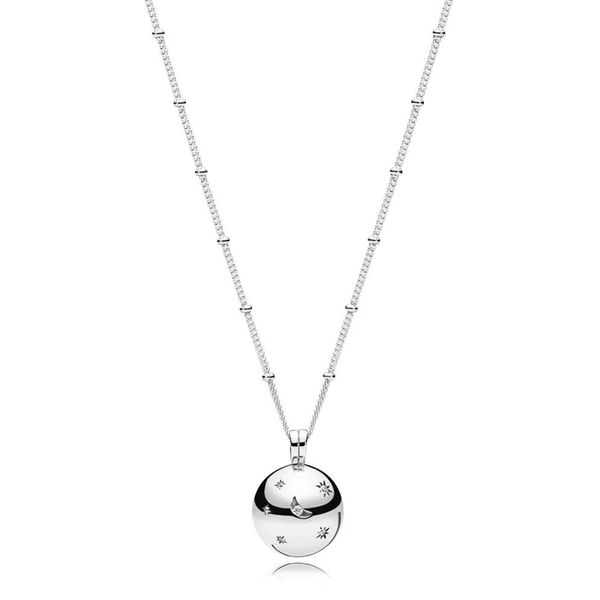 

lism [new] 925 sterling silver polished moon stars pendant necklace female fashion charm jewelry gift 397537cz ing