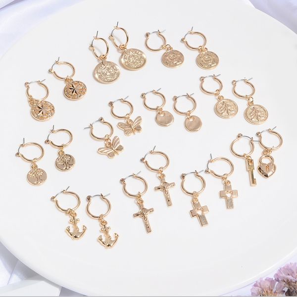 

endless hoop earrings for women gold color earrings hoop summer jewelry party gift, Golden;silver