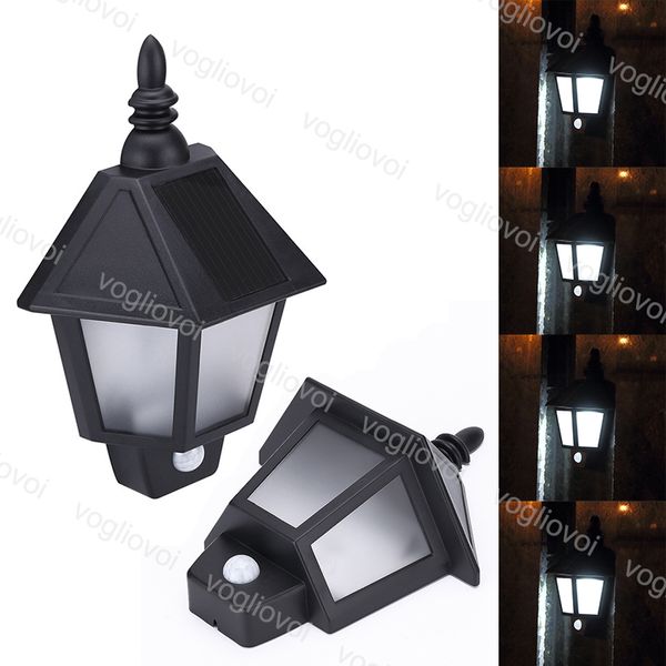 

солнечный свет безопасности датчик движения half wall шестиугольная лампы 3leds теплый белый водонепроницаемая для наружной упорным garage о