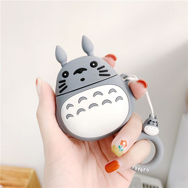 

for airpods 2 case cute cartoon totoro earphone cases for apple airpods 2 cover funda with finger ring strap