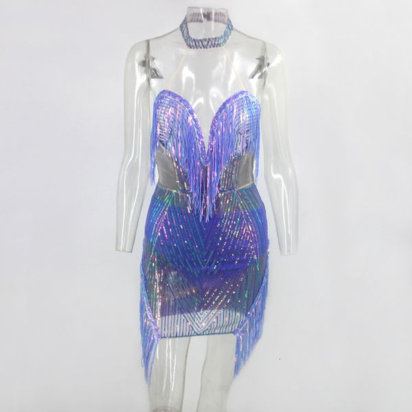 

sequined halter women dress lace tassel mini dresses summer backless night club party bodycon dresses vestidos, Black;gray