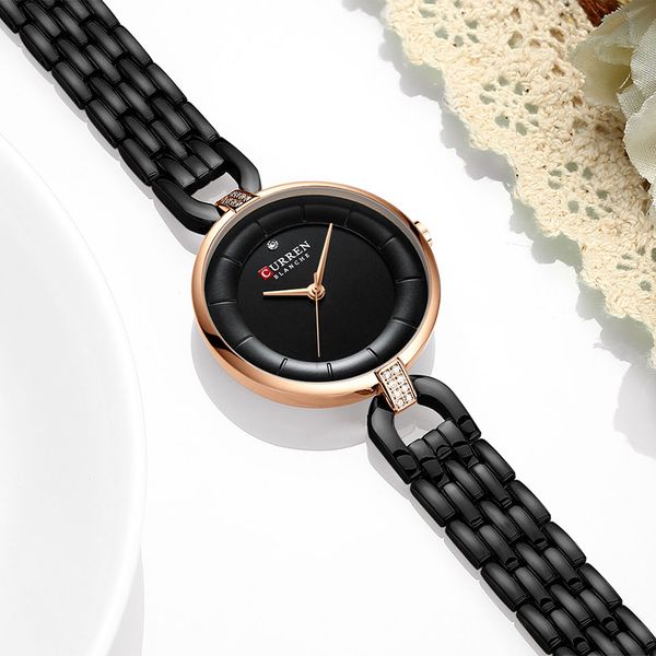 

woman quartz montre steel rhinestone clock curren gift charming ladies stainless wristwatch women bracelet women luxury femme fcied, Slivery;brown