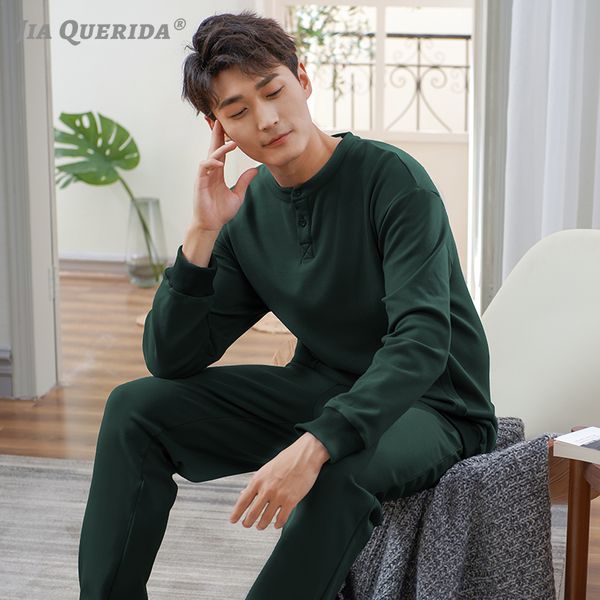 

мужчины pijama хлопок высокого качества 100% хлопок пижамы luxury standcollar твердая sproty pijama плюс размер big man наборы домашней одеж, Black;brown