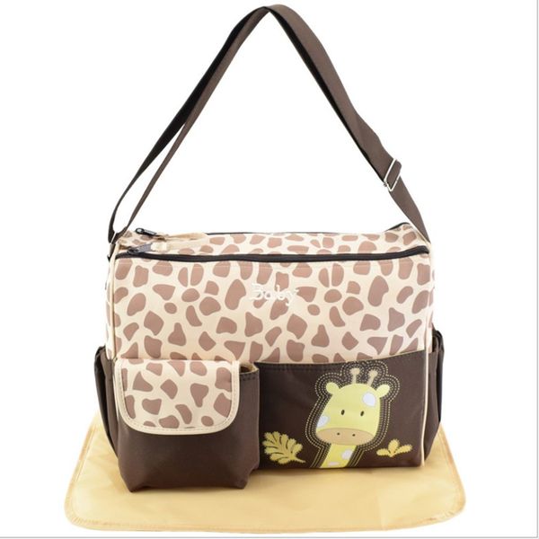

giraffe pattern mummy bag multifunction large capacity shoulder travel handbag chidren's care products