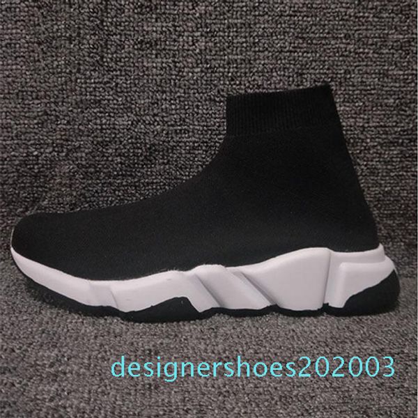 

2019 new paris speed trainers knit sock shoe original luxury designer mens womens sneakers high casual without box d3, Black