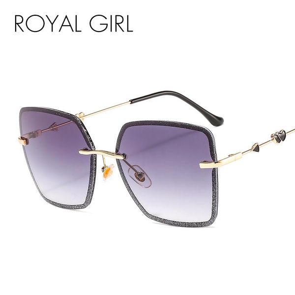 

royal girl fashion square sunglasses women vintage mosaic colored crystal rimless sun glasses female vogue accessories ss256 iouow